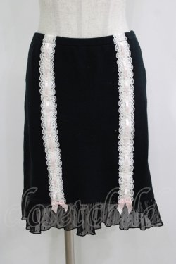 画像1: Katie / LOVELY LINGERIE skirt  ブラック H-25-11-08-043-LO-SK-KB-ZH
