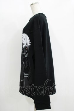 画像2: QOOZA / 東京喰種×QOOZA金木研 ダメージスウェット  ブラック H-25-11-08-046-PU-TO-KB-ZH