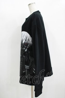 画像2: QOOZA / 東京喰種×QOOZA金木研 ダメージスウェット  ブラック H-25-11-08-047-PU-TO-KB-ZH