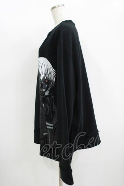 画像2: QOOZA / 東京喰種×QOOZA金木研 ダメージスウェット  ブラック H-25-11-08-050-PU-TO-KB-ZH