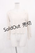 an another angelus / 袖口レース使いリブカットトップス Free IVORY H-25-11-08-1015-CA-TO-NS-ZH