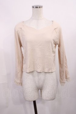 画像1: an another angelus / 袖口レース使いリブカットトップス Free IVORY H-25-11-08-1015-CA-TO-NS-ZH