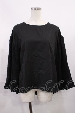 画像1: axes femme / バルーンスリーブブラウス M ブラック H-25-11-08-1016-AX-BL-NS-ZH
