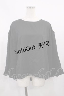 画像1: axes femme / バルーンスリーブブラウス M ブラック H-25-11-08-1016-AX-BL-NS-ZH