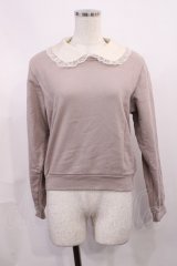 Fi.n.t / ヴィンテージサテン衿付きスウェットプルオーバー Free PINK BEIGE H-25-11-08-1018-CA-TO-NS-ZH