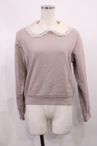 Fi.n.t / ヴィンテージサテン衿付きスウェットプルオーバー Free PINK BEIGE H-25-11-08-1018-CA-TO-NS-ZH