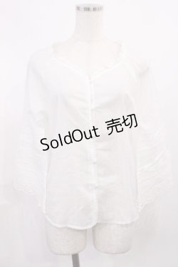 画像1: an another angelus / パンチングレース使いベルスリーブブラウス Free OFF WHITE H-25-11-08-1019-CA-BL-NS-ZH