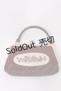 an another angelus / フレームローズ刺繍クロップドがま口バッグ  BORDEAUX H-25-11-08-1027-CA-BG-NS-ZH