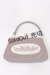 an another angelus / フレームローズ刺繍クロップドがま口バッグ  BORDEAUX H-25-11-08-1027-CA-BG-NS-ZH