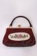 画像1: an another angelus / フレームローズ刺繍クロップドがま口バッグ  BORDEAUX H-25-11-08-1027-CA-BG-NS-ZH (1)