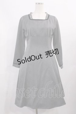 画像1: Fi.n.t / ハイウエスト切替ベロアリボン使いワンピース Free GRAY H-25-11-08-1003-CA-OP-NS-ZH