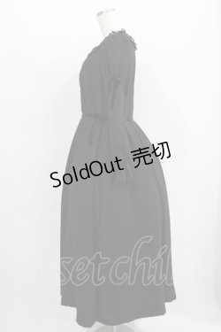 画像2: Moi-meme-Moitie / 別珍リボンロングワンピース 9 ブラック×ブラックリボン H-25-11-08-001-MO-OP-KB-ZH