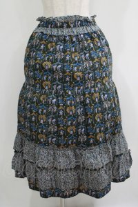 Jane Marple / A Celebrationフリルスカート  ダークカーキ×ダークカーキ H-25-11-08-006-JM-SK-KB-ZH