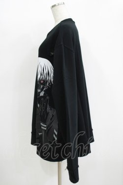 画像2: QOOZA / 東京喰種×QOOZA金木研 ダメージスウェット  ブラック H-25-11-08-051-PU-TO-KB-ZH