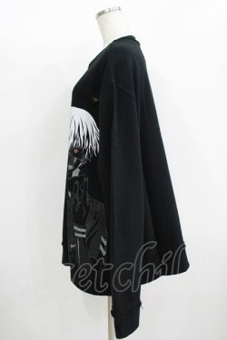 画像2: QOOZA / 東京喰種×QOOZA金木研 ダメージスウェット  ブラック H-25-11-08-052-PU-TO-KB-ZH
