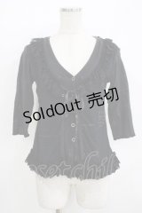 h.naoto Blood / レイヤード風カットソーカーディガン  ブラック H-25-11-08-053-HN-TO-KB-ZH