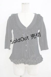 h.naoto Blood / レイヤード風カットソーカーディガン  ブラック H-25-11-08-053-HN-TO-KB-ZH