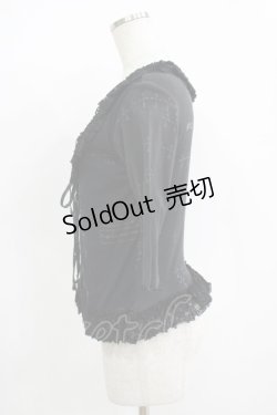 画像2: h.naoto Blood / レイヤード風カットソーカーディガン  ブラック H-25-11-08-053-HN-TO-KB-ZH