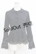 Moi-meme-Moitie / 巻薔薇裾レースブラウス 9 ブラック H-25-11-08-054-MO-BL-KB-ZH