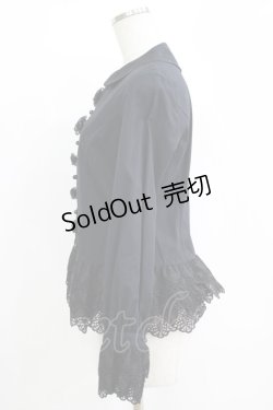 画像2: Moi-meme-Moitie / 巻薔薇裾レースブラウス 9 ブラック H-25-11-08-054-MO-BL-KB-ZH