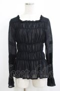 Moi-meme-Moitie / シャーリングブラウス 9 ブラック H-25-11-08-055-MO-BL-KB-ZH