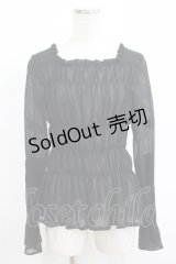 Moi-meme-Moitie / シャーリングブラウス 9 ブラック H-25-11-08-055-MO-BL-KB-ZH