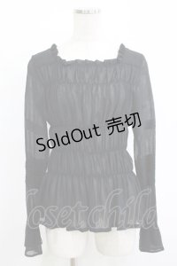 Moi-meme-Moitie / シャーリングブラウス 9 ブラック H-25-11-08-055-MO-BL-KB-ZH