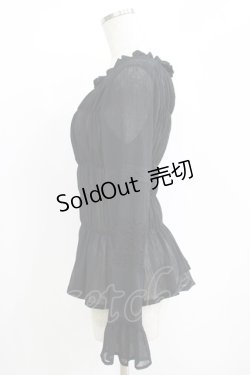 画像2: Moi-meme-Moitie / シャーリングブラウス 9 ブラック H-25-11-08-055-MO-BL-KB-ZH