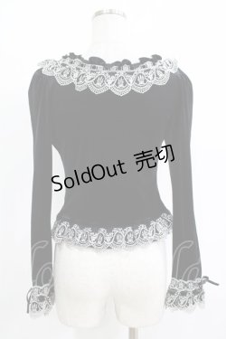 画像3: Moi-meme-Moitie / 燭台レースベロアトップス 2 ブラック H-25-11-08-056-MO-TO-KB-ZH