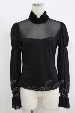 画像1: Moi-meme-Moitie / フリルハイネックカットソー 2 ブラック H-25-11-08-062-MO-TO-KB-ZH