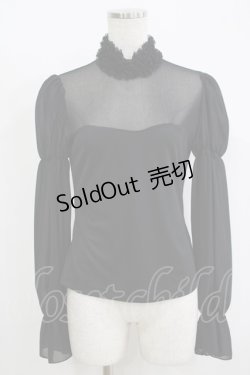 画像1: Moi-meme-Moitie / フリルハイネックカットソー 2 ブラック H-25-11-08-062-MO-TO-KB-ZH