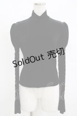 Moi-meme-Moitie / 燭台刺繍ハイネックベロアトップス  ブラック H-25-11-08-063-MO-TO-KB-ZH