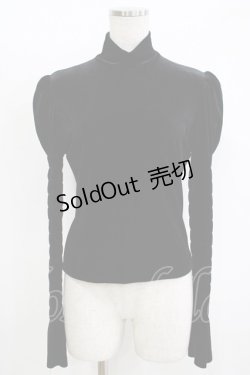 画像1: Moi-meme-Moitie / 燭台刺繍ハイネックベロアトップス  ブラック H-25-11-08-063-MO-TO-KB-ZH