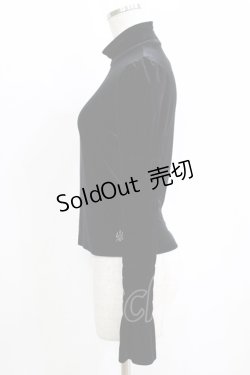 画像2: Moi-meme-Moitie / 燭台刺繍ハイネックベロアトップス  ブラック H-25-11-08-063-MO-TO-KB-ZH