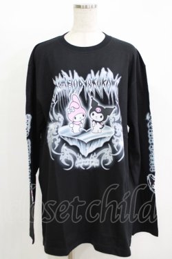 画像1: QOOZA / マイメロディ＆クロミコラボ L/S TEE  ブラック H-25-11-08-064-PU-TO-KB-ZH