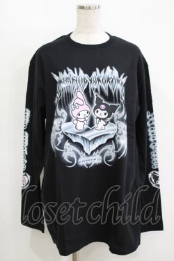 画像1: QOOZA / マイメロディ＆クロミコラボ L/S TEE  ブラック H-25-11-08-066-PU-TO-KB-ZH