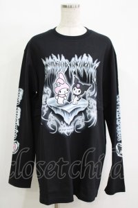 QOOZA / マイメロディ＆クロミコラボ L/S TEE  ブラック H-25-11-08-067-PU-TO-KB-ZH