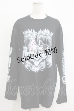 画像1: QOOZA / マイメロディ＆クロミコラボ L/S TEE  ブラック H-25-11-08-067-PU-TO-KB-ZH
