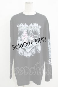 QOOZA / マイメロディ＆クロミコラボ L/S TEE  ブラック H-25-11-08-069-PU-TO-KB-ZH