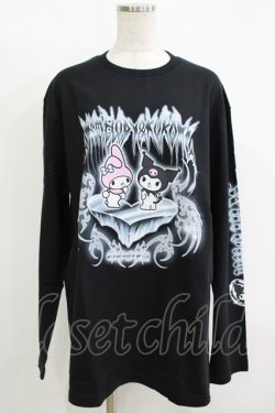 画像1: QOOZA / マイメロディ＆クロミコラボ L/S TEE  ブラック H-25-11-08-070-PU-TO-KB-ZH