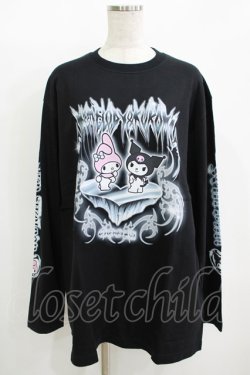 画像1: QOOZA / マイメロディ＆クロミコラボ L/S TEE  ブラック H-25-11-08-071-PU-TO-KB-ZH