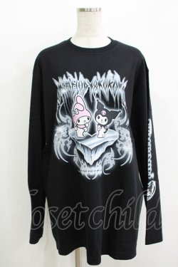 画像1: QOOZA / マイメロディ＆クロミコラボ L/S TEE  ブラック H-25-11-08-072-PU-TO-KB-ZH