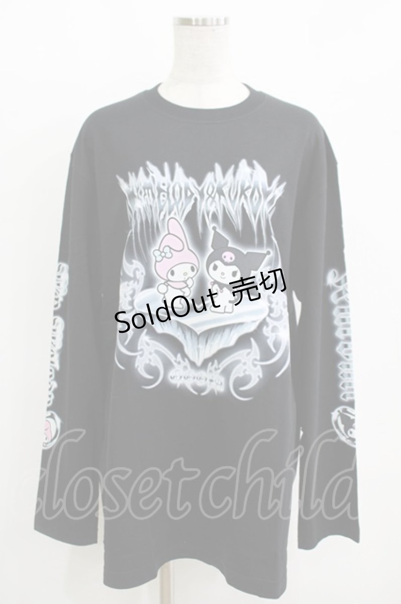 画像1: QOOZA / マイメロディ＆クロミコラボ L/S TEE  ブラック H-25-11-08-073-PU-TO-KB-ZH (1)