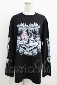 QOOZA / マイメロディ＆クロミコラボ L/S TEE  ブラック H-25-11-08-073-PU-TO-KB-ZH