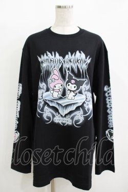 画像1: QOOZA / マイメロディ＆クロミコラボ L/S TEE  ブラック H-25-11-08-073-PU-TO-KB-ZH