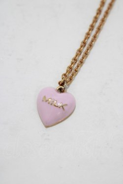 画像1: MILK / ロゴハートネックレス  ピンク H-25-11-08-076-ML-AC-KB-ZH