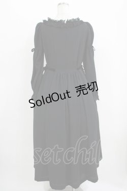 画像3: Moi-meme-Moitie / 別珍リボンロングワンピース 9 ブラック×ブラックリボン H-25-11-08-001-MO-OP-KB-ZH