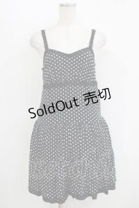 ALGONQUINS / ドットティアードキャミワンピース  ブラック H-25-11-08-012-AL-OP-KB-ZH