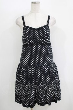 画像1: ALGONQUINS / ドットティアードキャミワンピース  ブラック H-25-11-08-012-AL-OP-KB-ZH