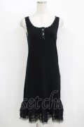 MILK / 裾フリルノースリーブワンピース  ブラック H-25-11-08-017-ML-OP-KB-ZH